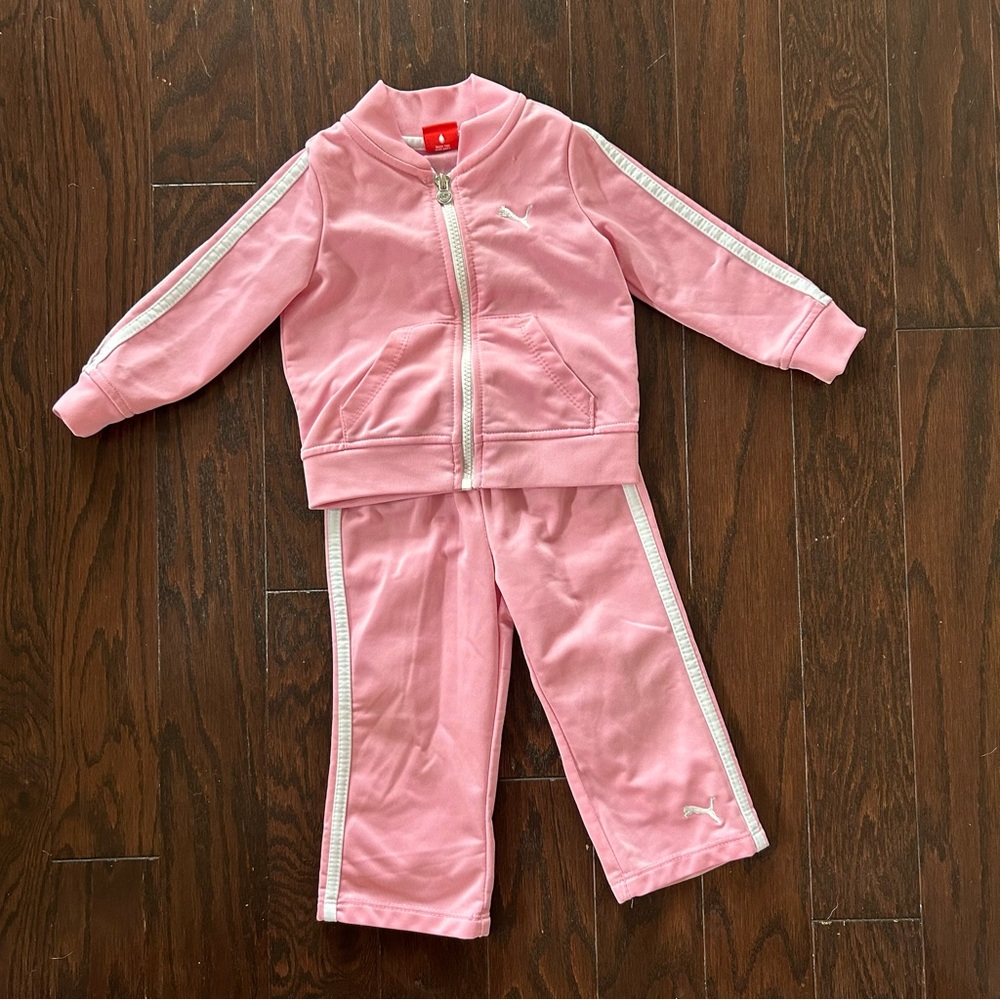 Puma Toddler Girl Pink Track Suit Set | Size: 18 months